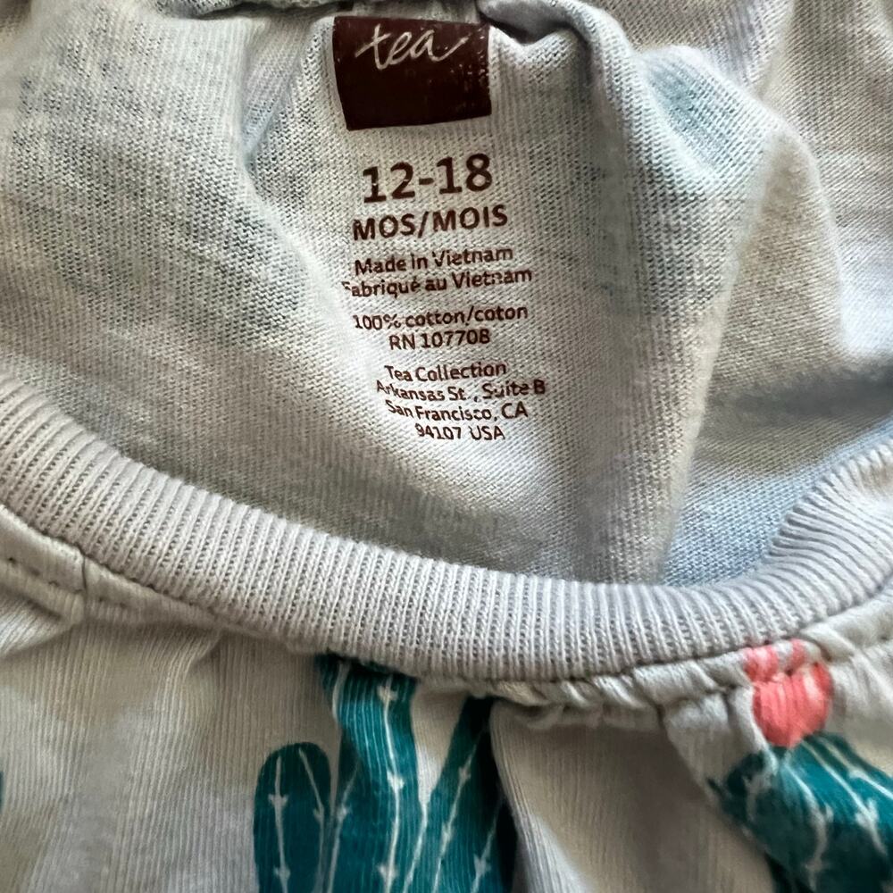 ❤️ 3/$25 Tea Collection Empire Baby Dress with Cactus Print | 12-18 - Picture 3 of 5